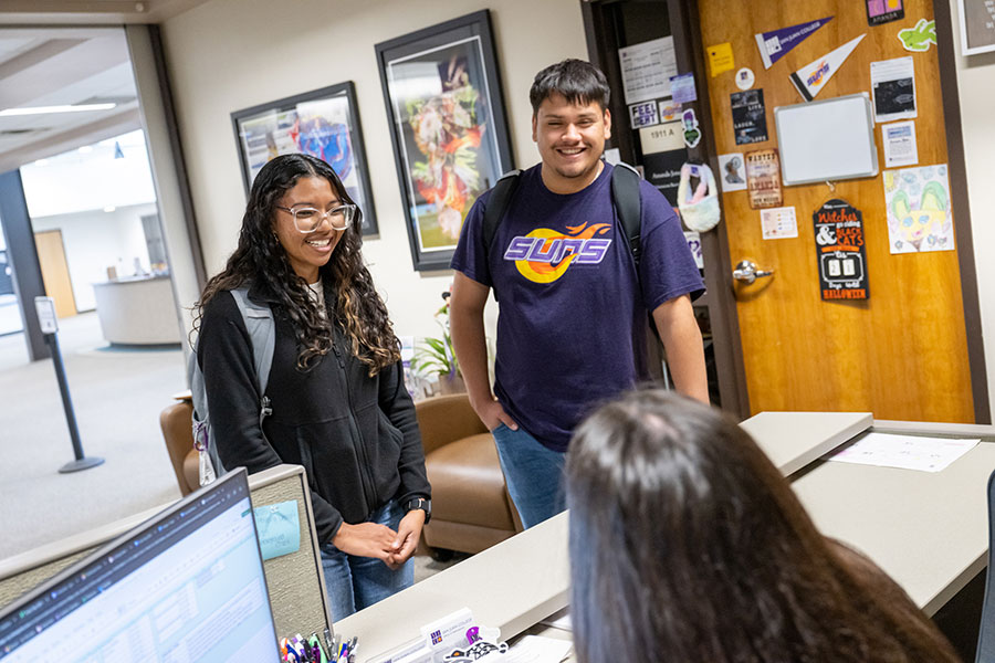 SJC Students at the Admissions getting guidance on main campus