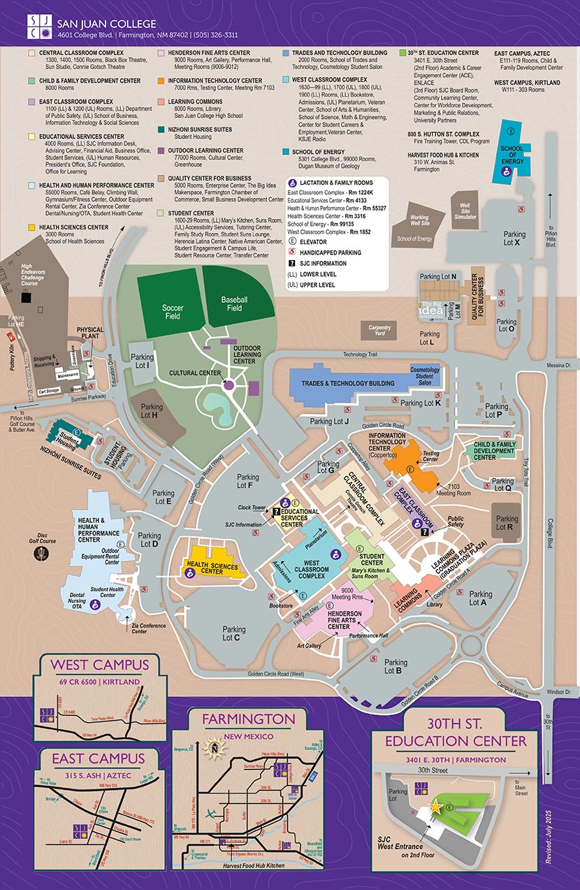 Campus Map. If you need assistance with wayfinding please contact disability services at (505) 566-3643 or (505) 566-3271