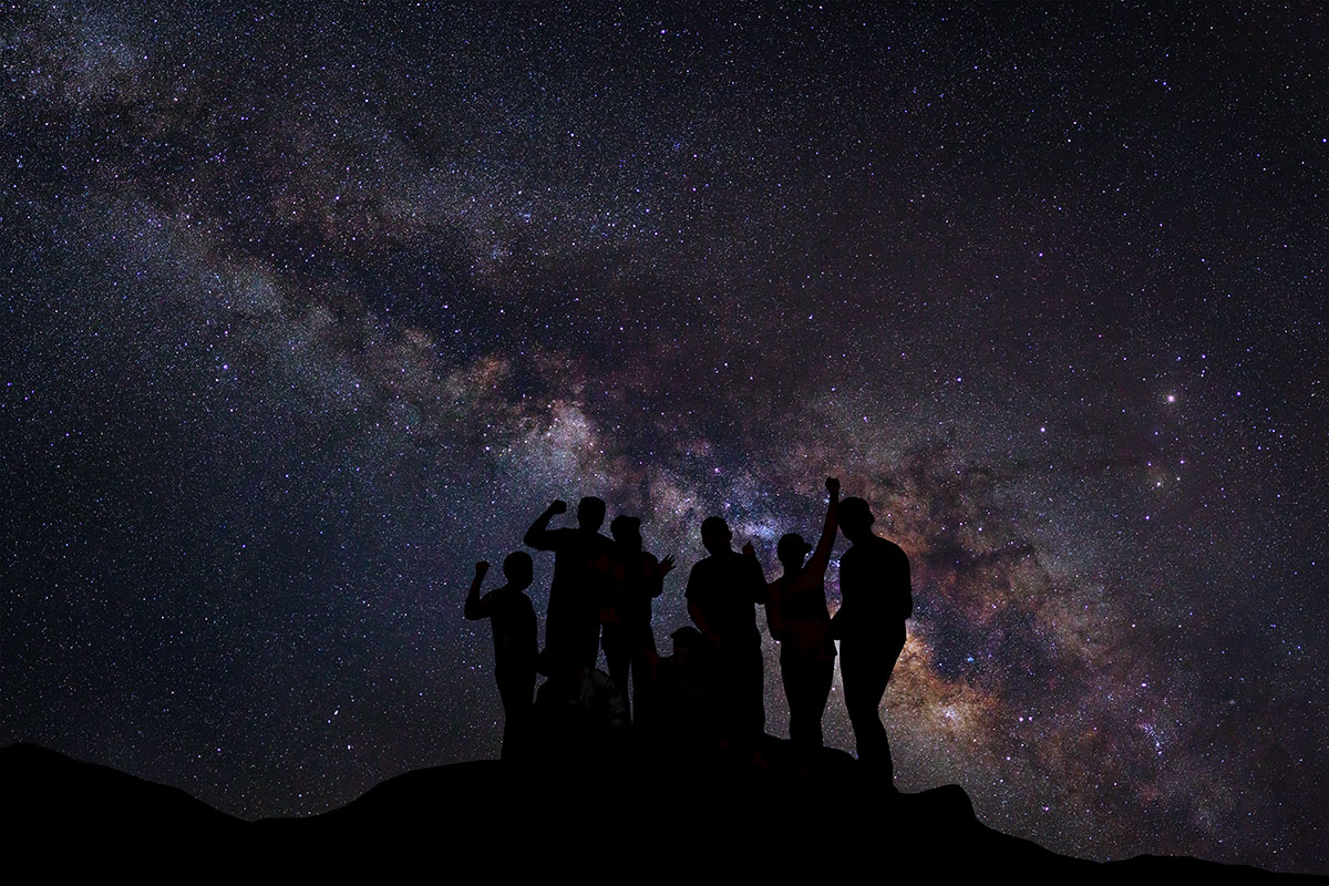 Group of students on the Flashlight Night Hike
