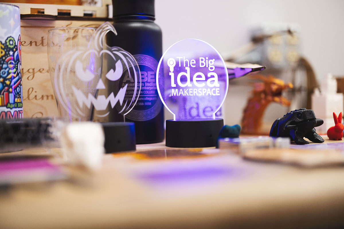 A LED Pumpkin and The Big Idea creation from the SJC Big Idea Makerspace