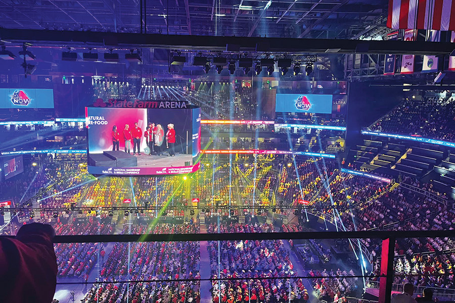 A view from the top of the stadium in Atlanta, Georgia where 2023 SkillsUSA Awards ceremony is taking place.