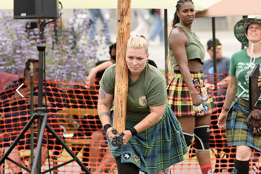 SJC student Miranda Johnson competes in the Highland Games World Championships