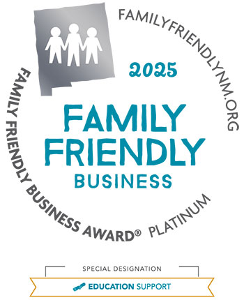 2025 Family Friendly Business FamilyFriendlynm.org Family Friendly Business Award Platinum Special Designation Education Support