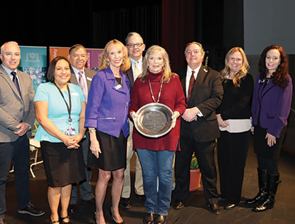 Liz Phelps with the Executive Team Annabelle Friddle Outstanding Educator Award