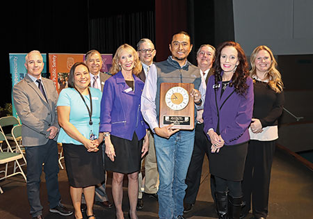 Wil John with Executive Team Jane & Stuart Wilson Professional Staff Award