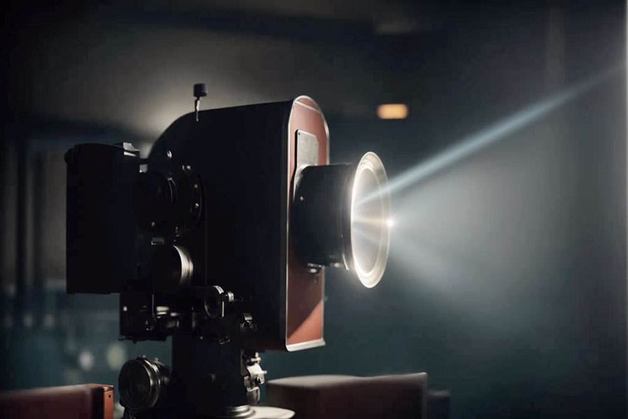 Projector reel playing