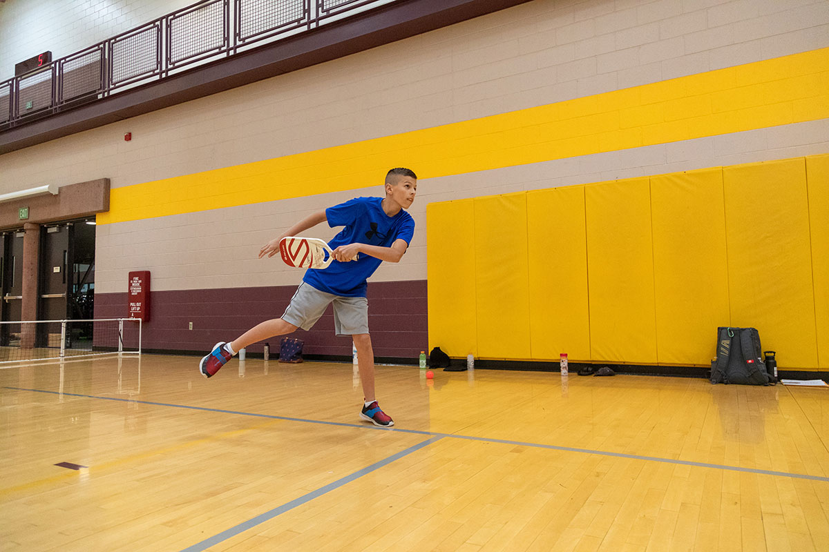 Kids playing Pickleball