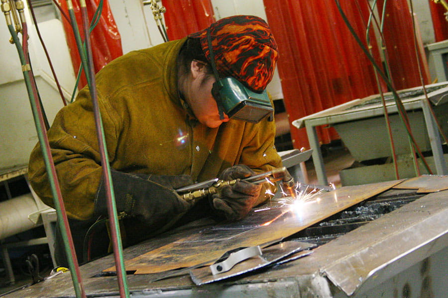 San Juan College student in the Welding Certificate Program