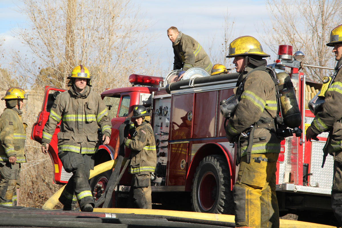 Fireman wearing bunker gear.